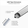LU-45S-K LED Tape Light Angled Extrusion Bundle, Surface-mount, 8FT, Aluminum