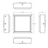 VAN34-30FRW/480 VAN34 30/20/10W 3000/4000/5000K 480V Drop Frosted Lens Wht Line Drawing