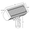FXLEDMB33SFW/480/7PR Floodlights 346/213W 4000/5000K 3HX3V 480V Slipfitter 7PIN Recptacle Line Drawing