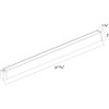BOA3PUW/LCBS BOA 3' Uplight/downlight Max 30W Pendant 3000/3500/4000K Flat Line Drawing