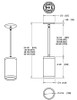 CDLED4PS-20W-80D950-K Cylinders 1800 Lumens CDLED 20W 4 Inches With Pendant Stem 90CRI