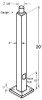 PS4-07-20WT Poles PS4 Square Pole 4 Inch 7 Gauge 20 Feet Welded Tenon