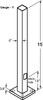 PS4-11-15D2 Poles PS4 4 Inch Square Pole 11 Gauge 15 Feet Drilled