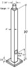 PS4-11-20WT Poles PS4 Square Pole 4 Inch 11 Gauge 20 Feet Welded Tenon