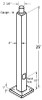 PS4-11-25WT Poles PS4 Square Pole 4 Inch 11 Gauge 25 Feet Welded Tenon