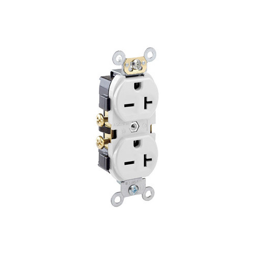 5822-W White Duplex Receptacle-Nema6-20R - Beverly Hills Lighting