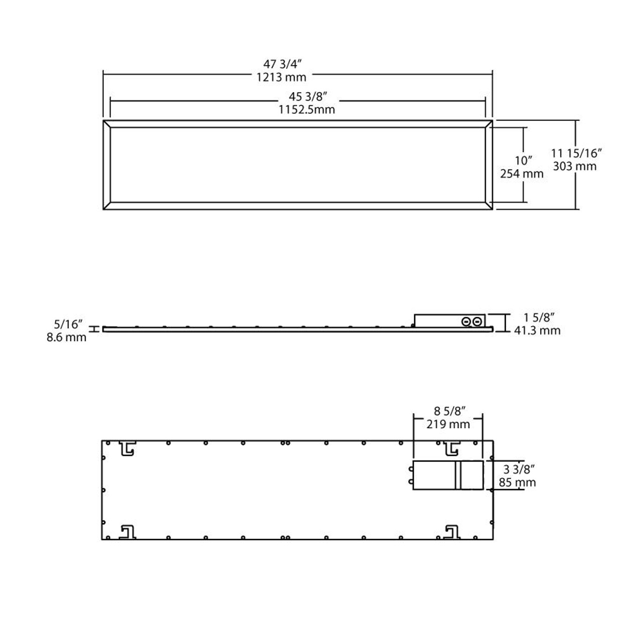 EZPAN1X4-17Y/D10/LCBS/MVS/E2 Panels & Troffers 2189 Lumens EZPAN 1X4 17W 3000K 0-10V Dimming