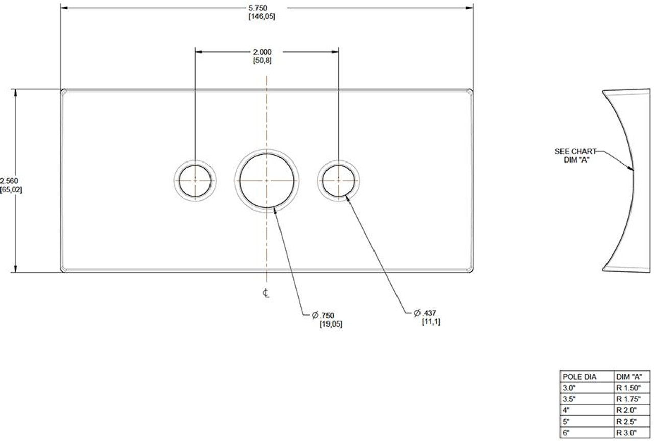 RPA35W Area Lights Round Pole Adptr 3.5 Inches Rnd Pole For Al Alx Aj