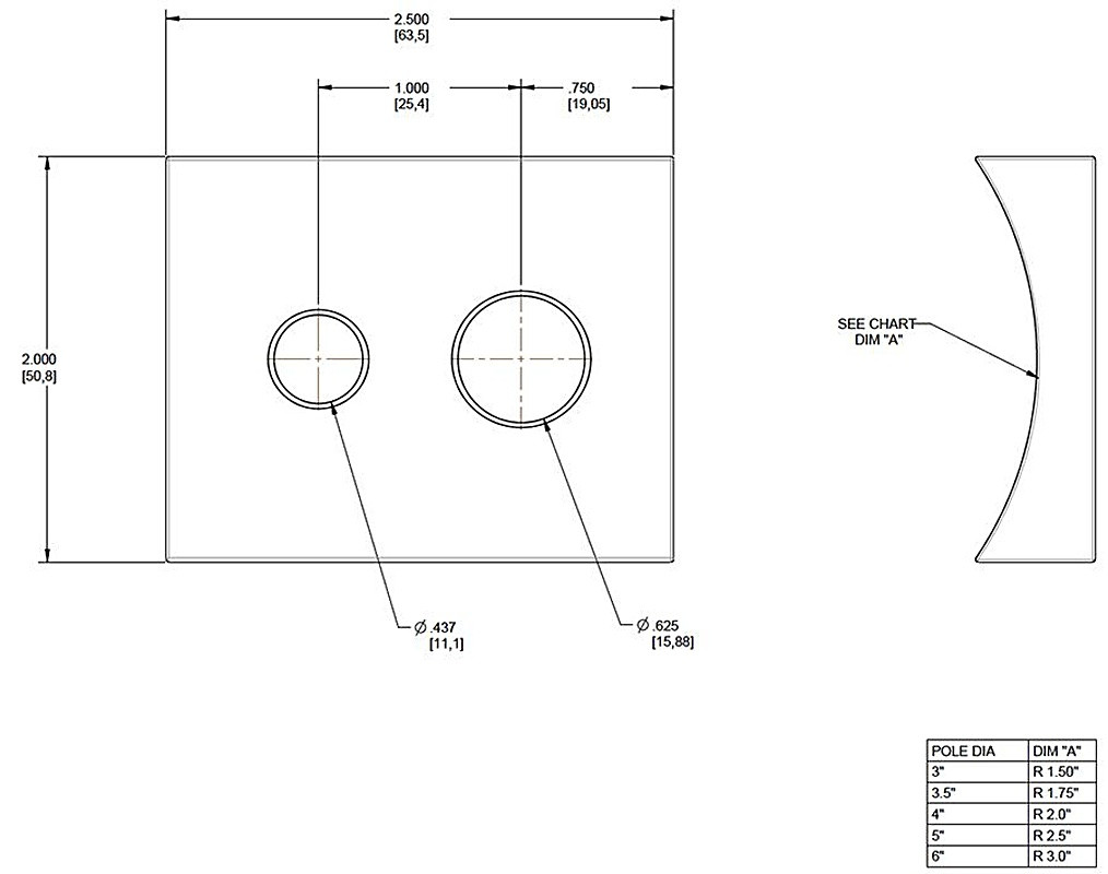 RPA3L Area Lights Round Pole Adaptor For ALED To 3 Inches Rnd Pole