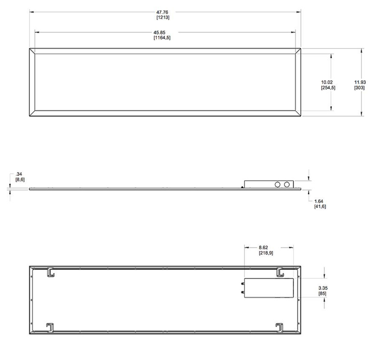EZPANFA1X4/D10/E2 EZPAN Edgelit Panel 1X4 FA 25-30-40W 3500K-4000K-5000K 120-277V