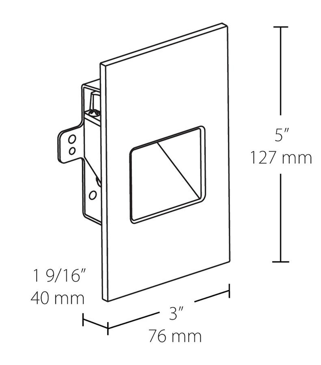FSLEDV3N/120 Landscape 39 Lumens Steplight Recessed Vertical 3W 120V 4000K
