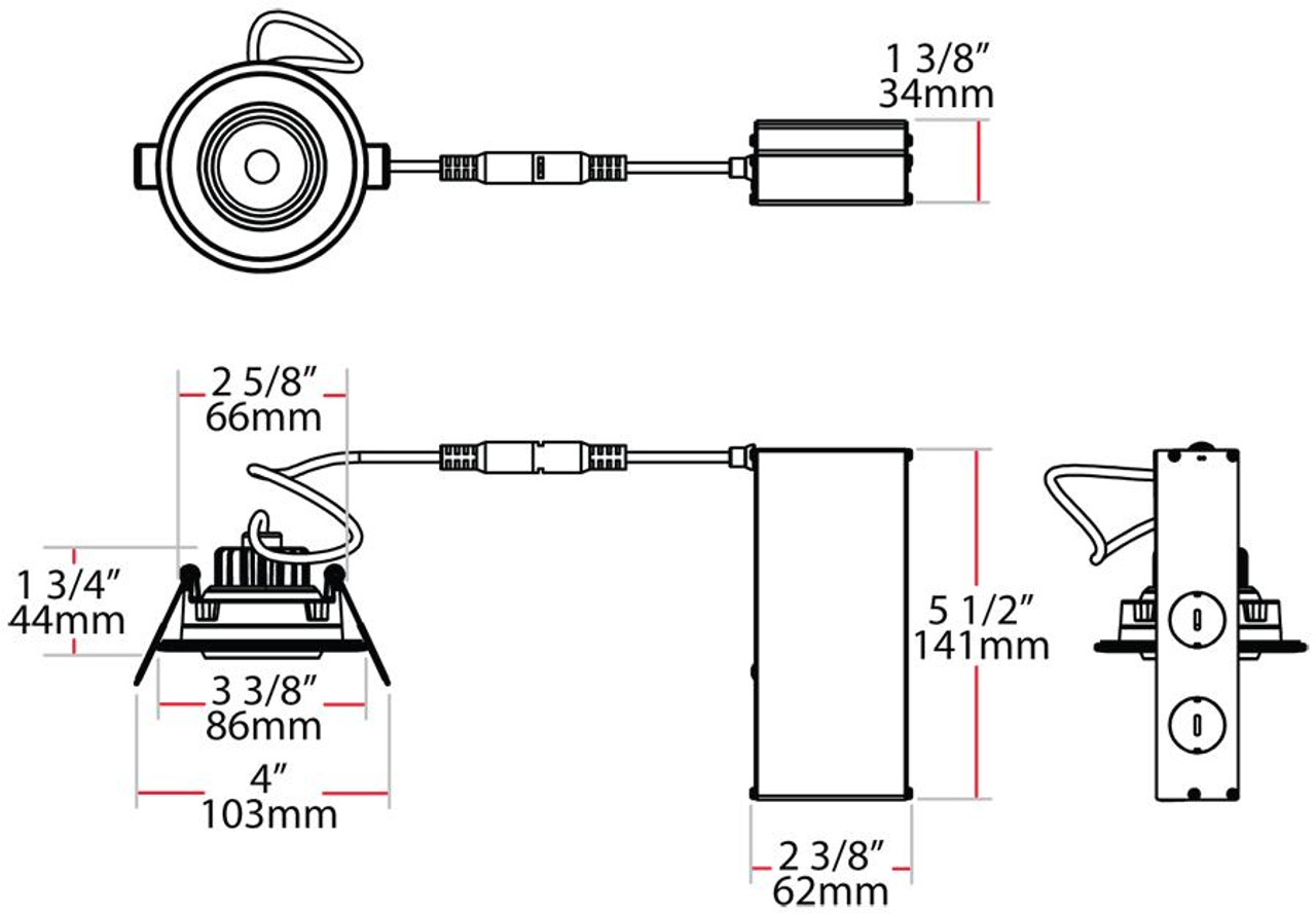 G3R8927120W Recessed Downlights 618 Lumens Gimbal 3 Inch Round 8W 90CRI 2700K