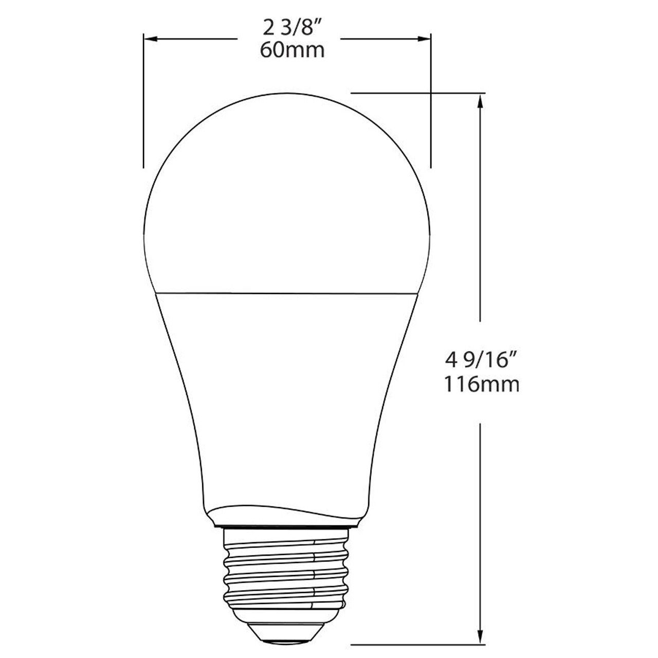A19-13.5-E26-830-ND ECO 6PK A-line Bulbs 1500 Lumens A19 13.5W Base Type E26 80CRI 3000K