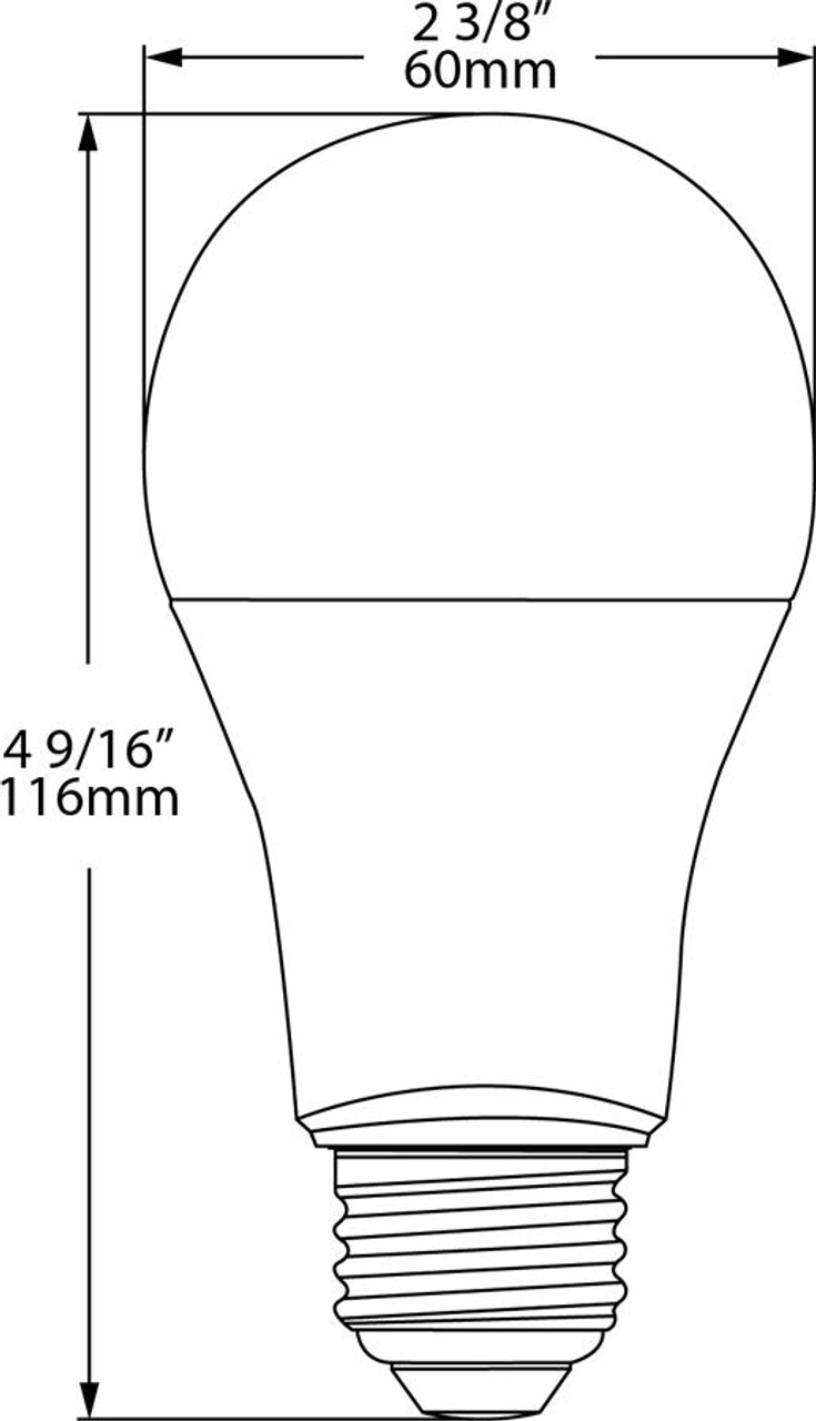 A19-13-E26-850-DIM A-line Bulbs 1155 Lumens LED A19 13.5W 75EQ E26 CRI80 5000K Dimmable