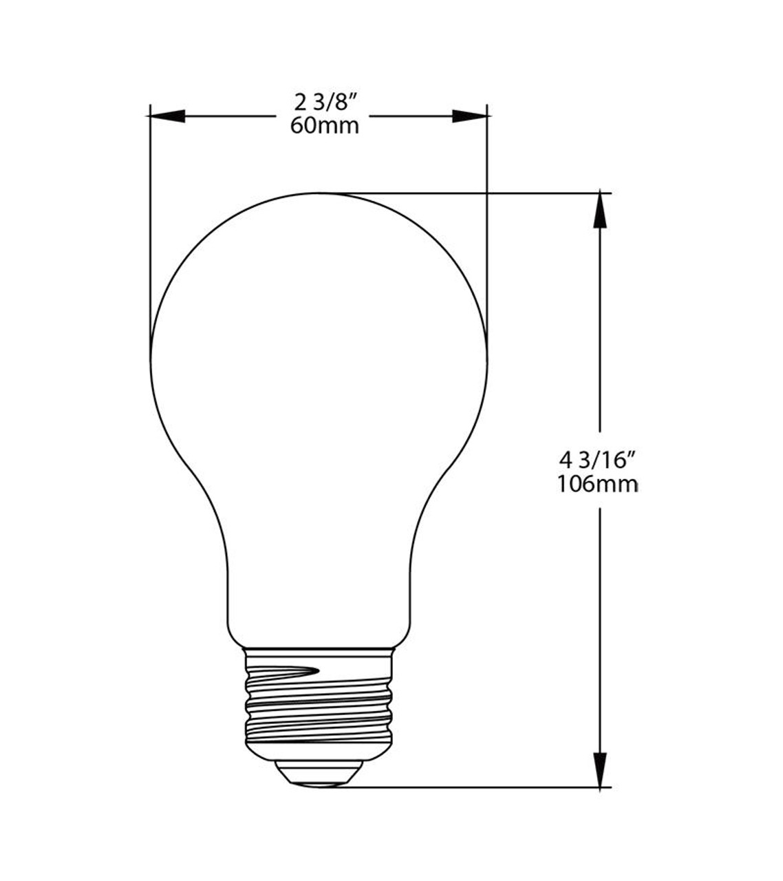 A19-5-E26-927-F-C Decorative 450 Lumens A19 5W Base E26 90CRI 2700K Filament Clear