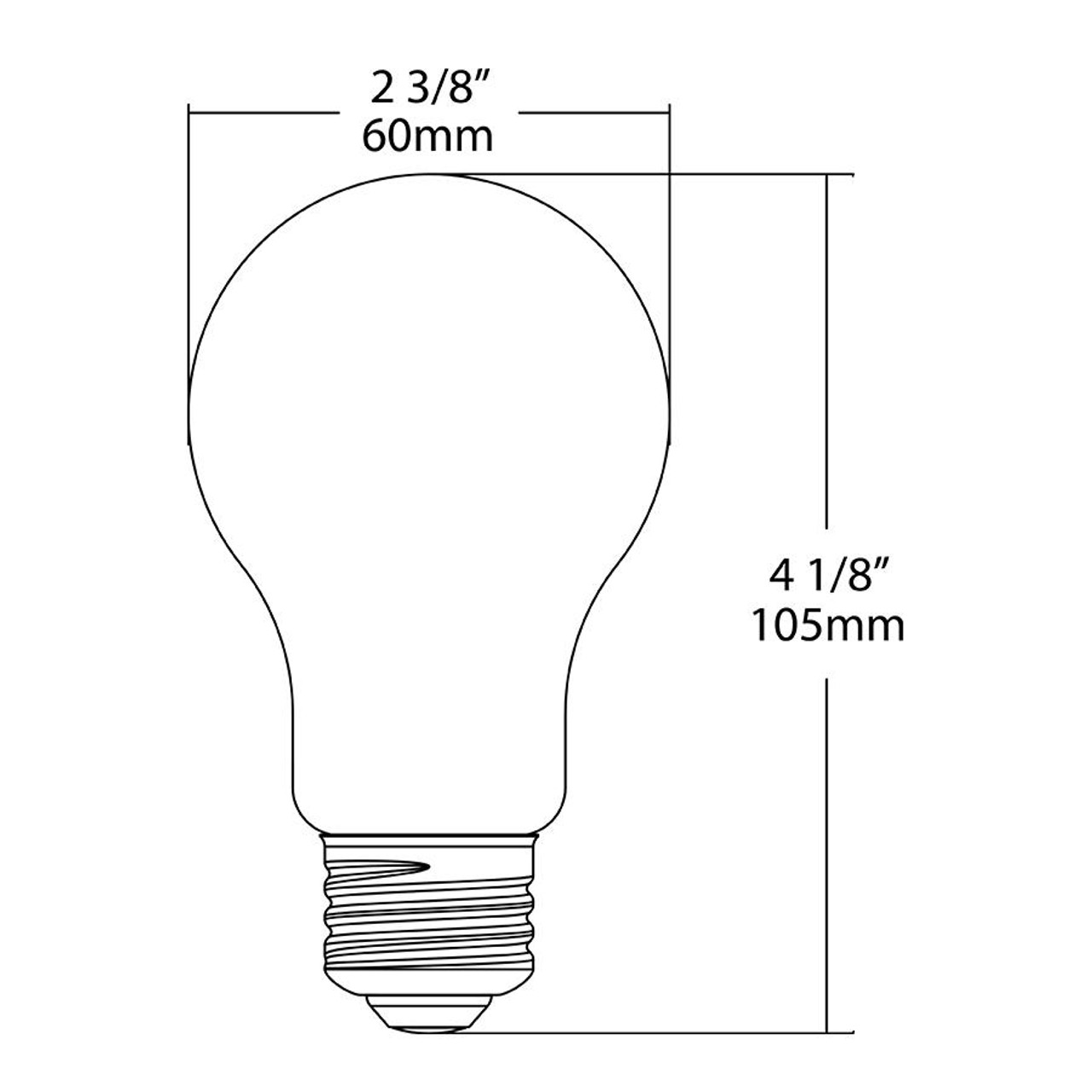 A19-5-E26-930-F-F Decorative 450 Lumens A19 5W Base E26 90CRI 3000K Filament Frosted