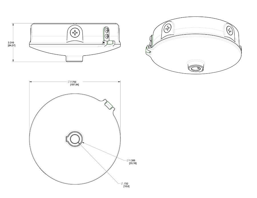 GPLEDBB Garage Lights Gpled Junction Box For Gpled-pled Pendant 52W-78W