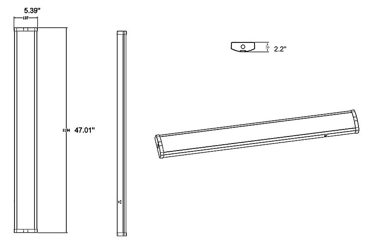 GUS17-4 GUS17 4FT 50/40/30W 5000K/4000K/3500K White