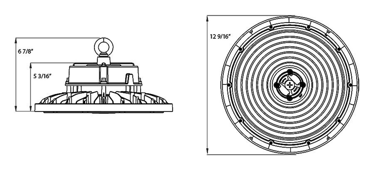 H17XL Round Highbay 240W/200W/150W 3000K/4000K/5000K CCT And Power Line Drawing H17XL Round Highbay 240W/200W/150W 3000K/4000K/5000K CCT And Power Line Drawing