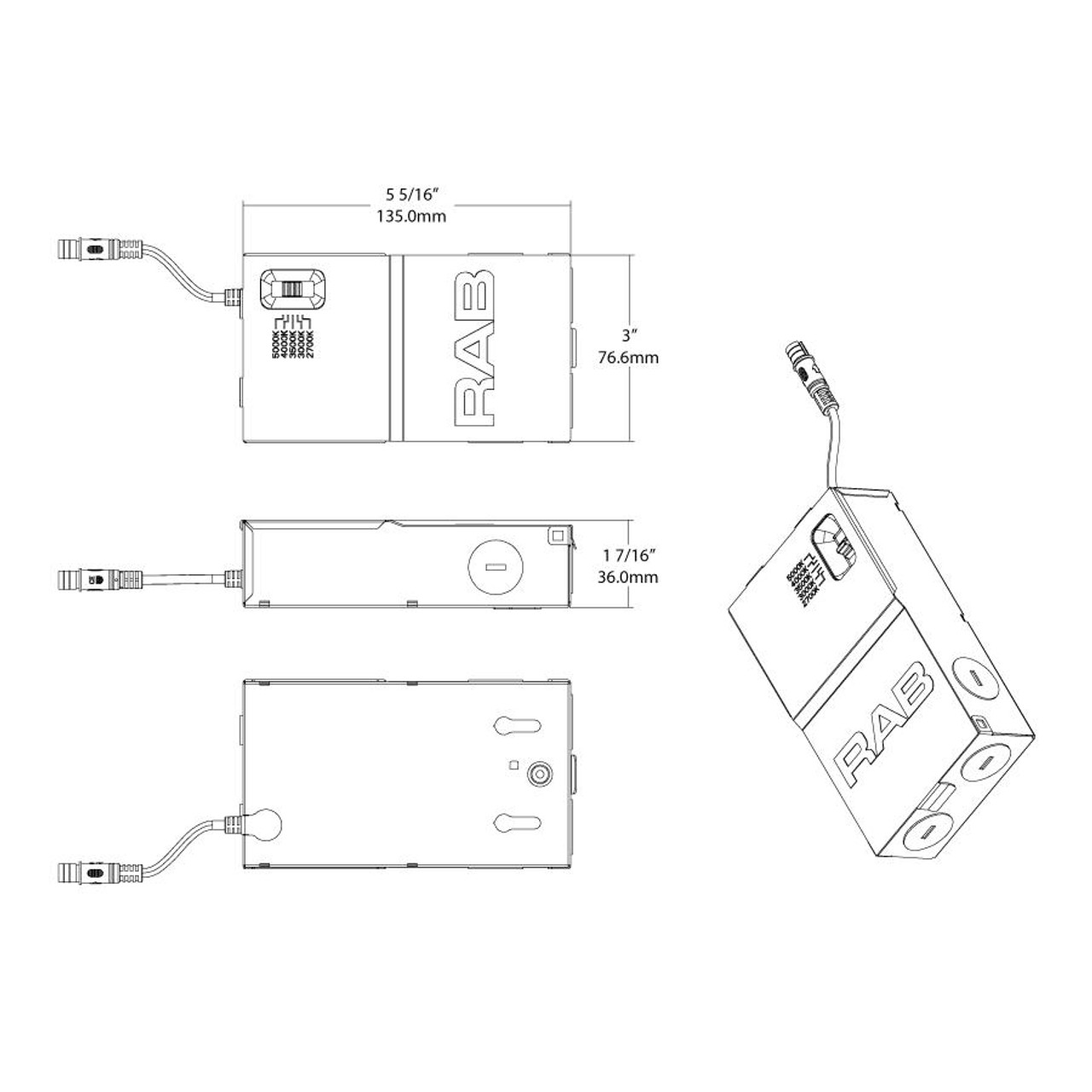 HAD4/D10 Driver For 4" Modular Downlight 12W 120-277V 0-10V+TRIAC