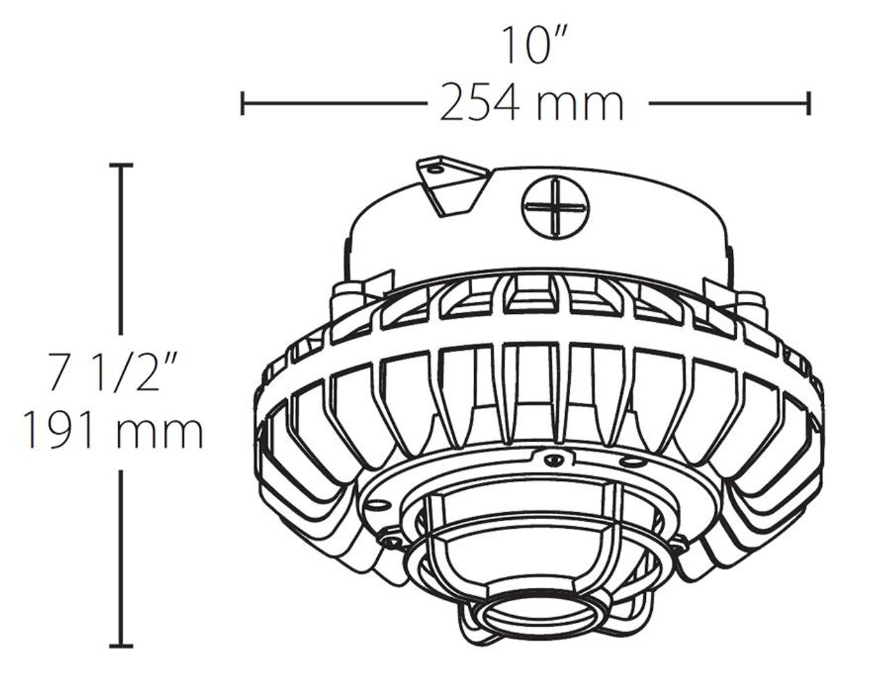 HAZXLED80F-DG/D10 Hazardous Lighting 6056 Lumens HAZXLED80F 80W 0-10V Dimming