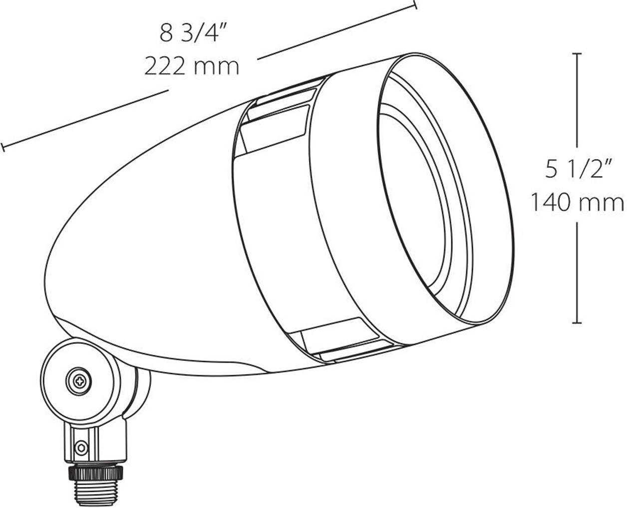 HBLED26YA Landscape 3596 Lumens HBLED With Flood Reflector 26W 3000K Bronze