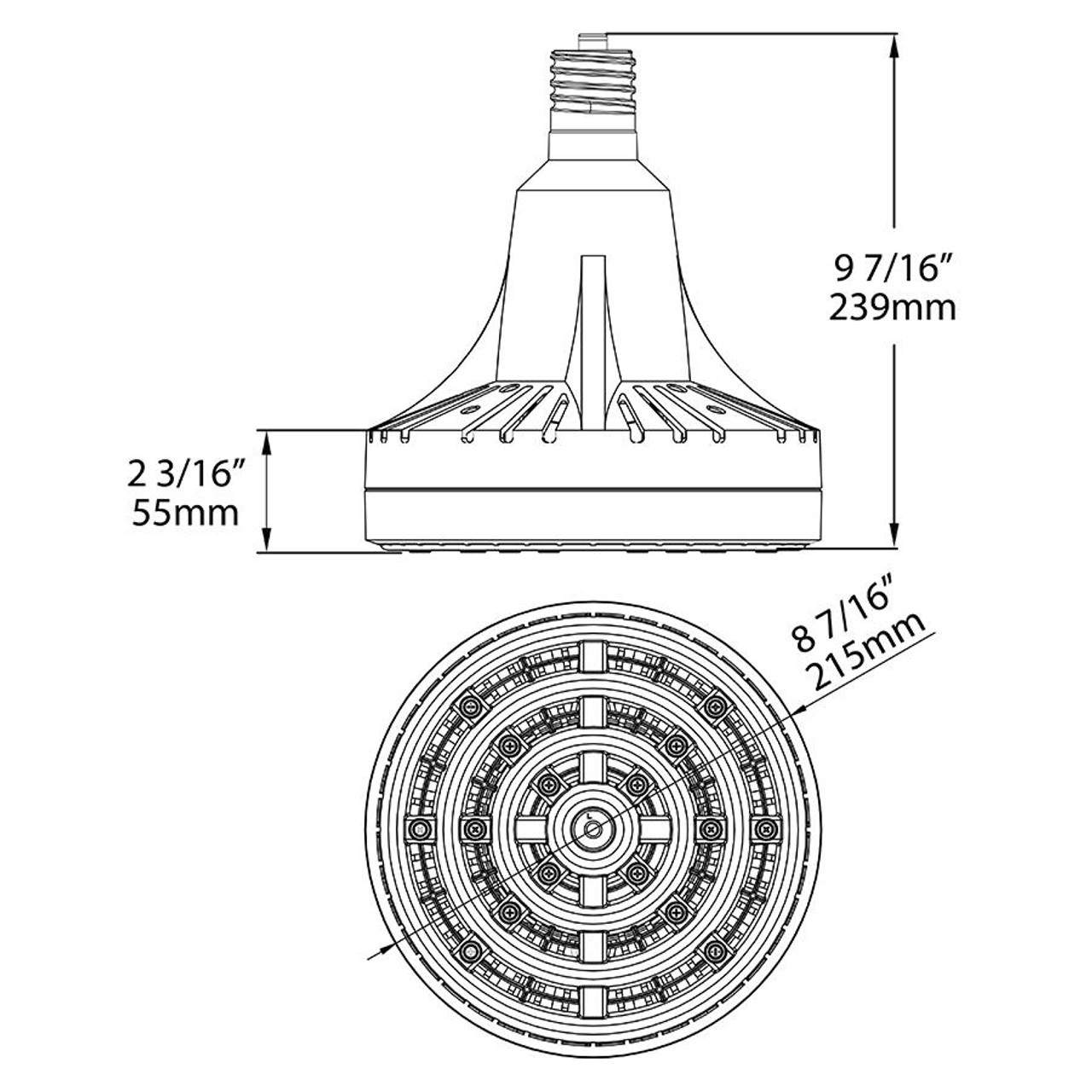 HID-115-V-EX39-840-BYP-HB-ECO HID Replacements 15500 Lumens HID 115W Vertical Base EX39 80CRI