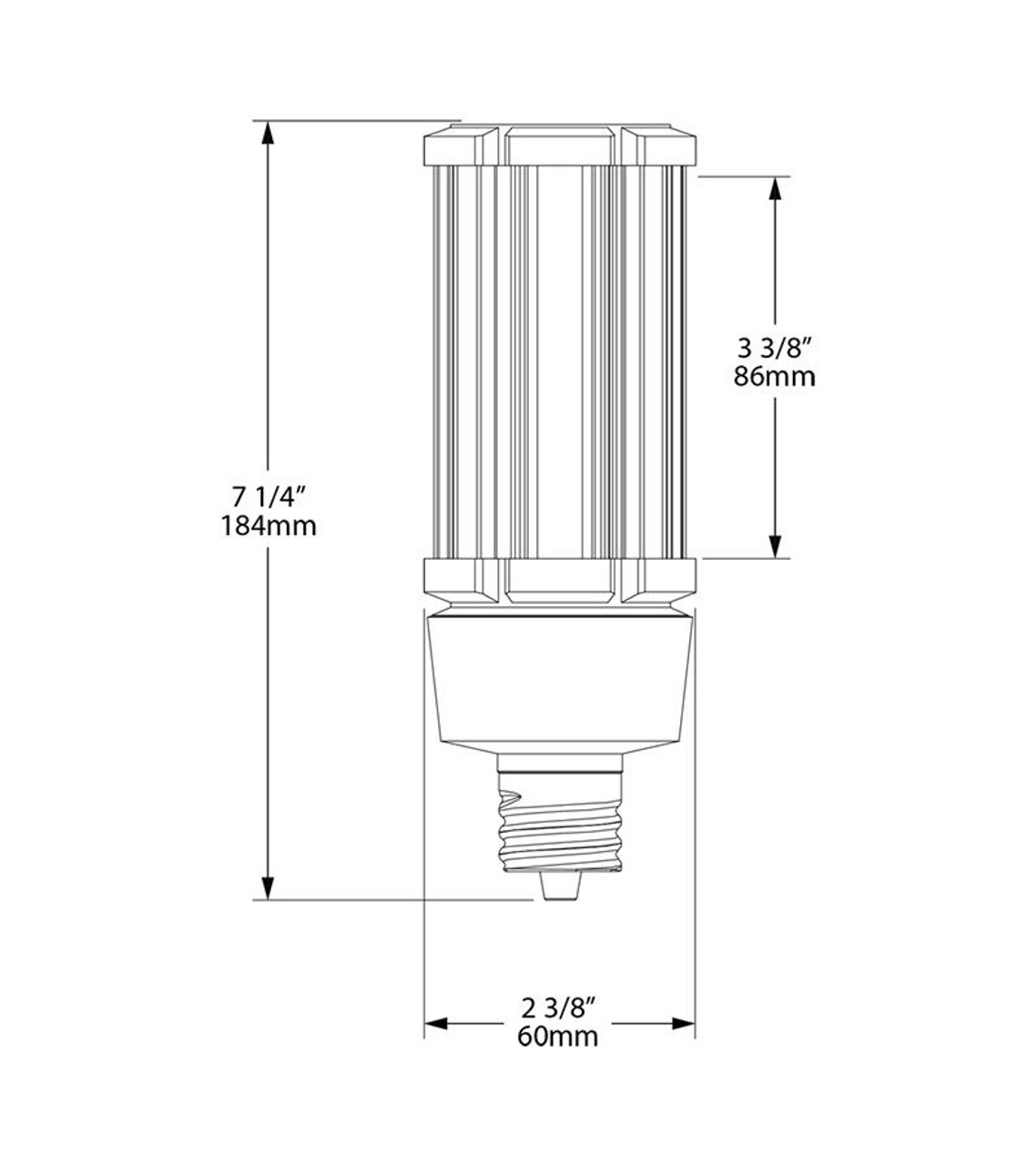 HID-27-EX39-830-BYP-PT HID Replacements 3650 Lumens HID Post Top 27W 125EQ EX39 CRI