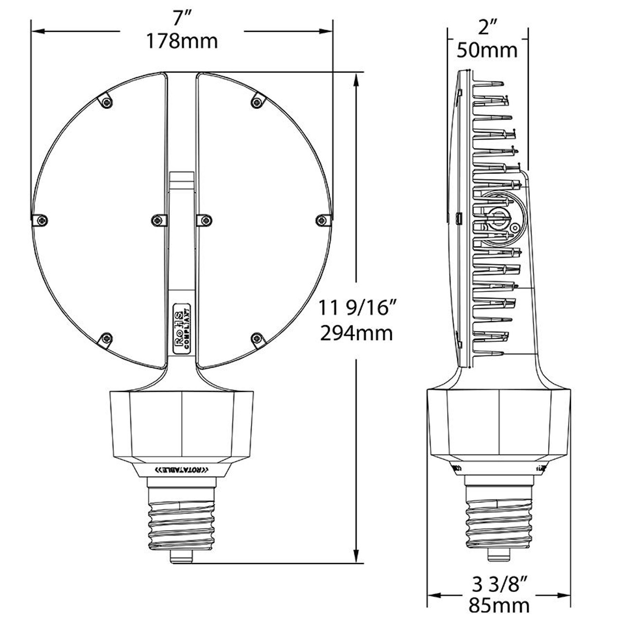 HID-70-EX39-840-BYP-ADJ HID Replacements 10500 Lumens HID 70W Base EX39 80CRI 4000K Ballast