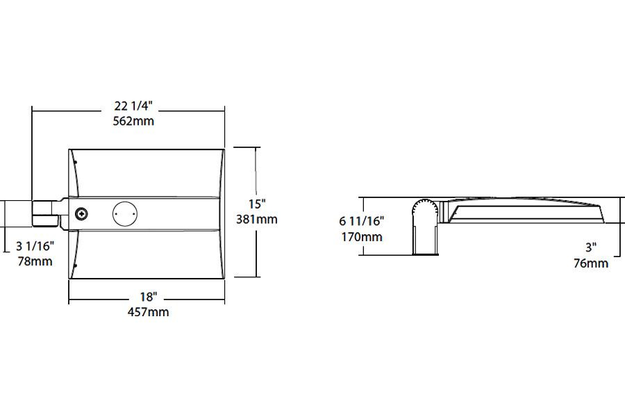 IVAT3-75LSF750ZU/7PR Area Lights 7565 Lumens IVAT3 Type III 67W Slipfitter Mount 70CRI