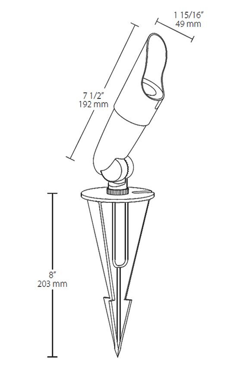 LFLED6LVYYD Landscape 230 Lumens Fern LFLOOD 6W 12V AC 2700K LED Hood SPIKE8
