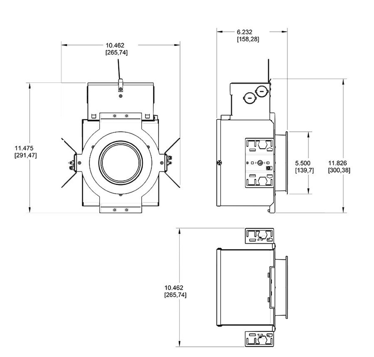 NDIC4R12D/E2 Recessed Downlights 4 Inches Round 12W Dimmable Battery Backup