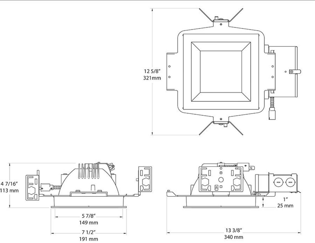 NDLED6SD-80Y-W-S Recessed Downlights NDLED6SD 6 Inch Square Universal Dimming