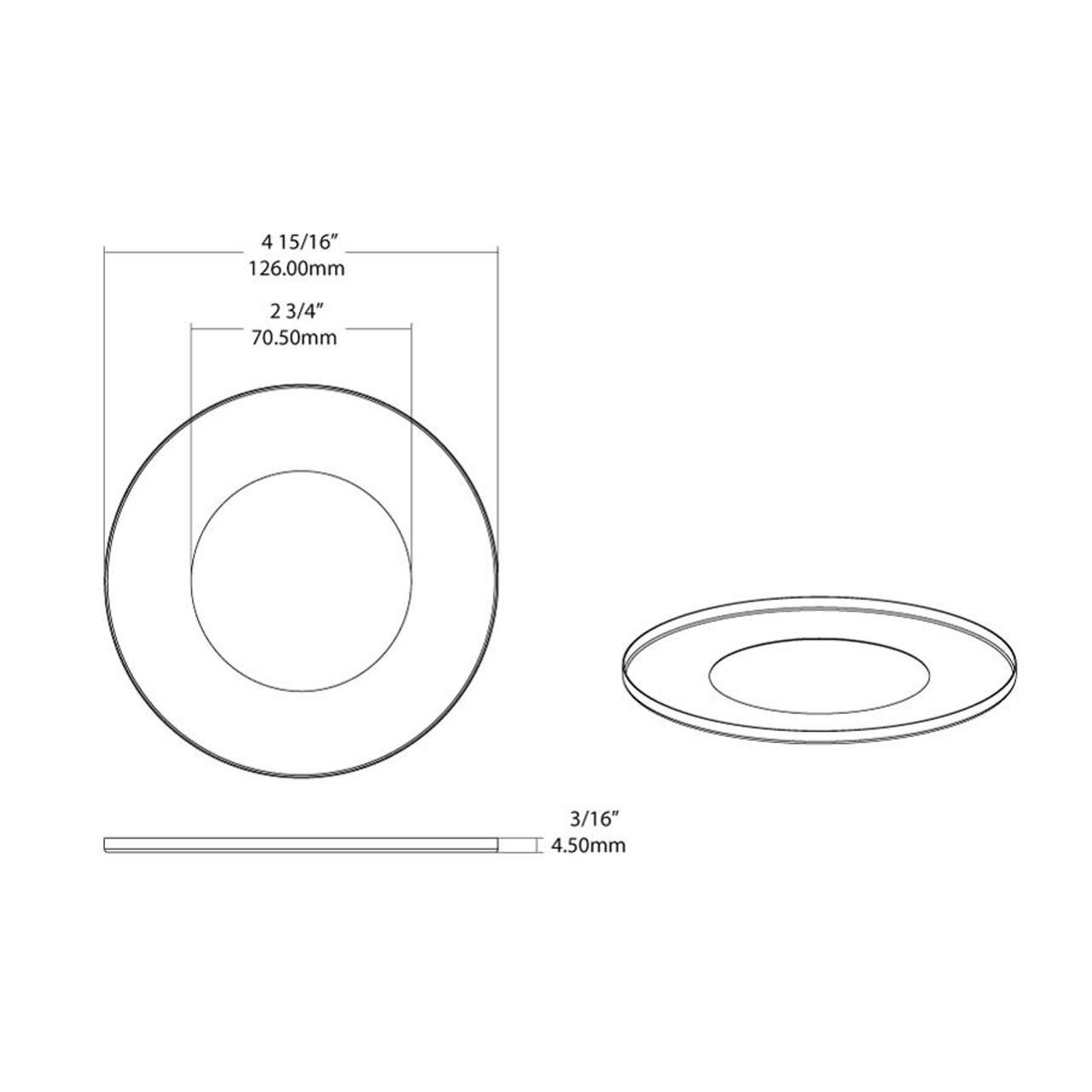 PUCKFA-TRIM-4R-BRS Surface Flush Mounts Wafer Accessory Bronze Trim For 4IN Wafer