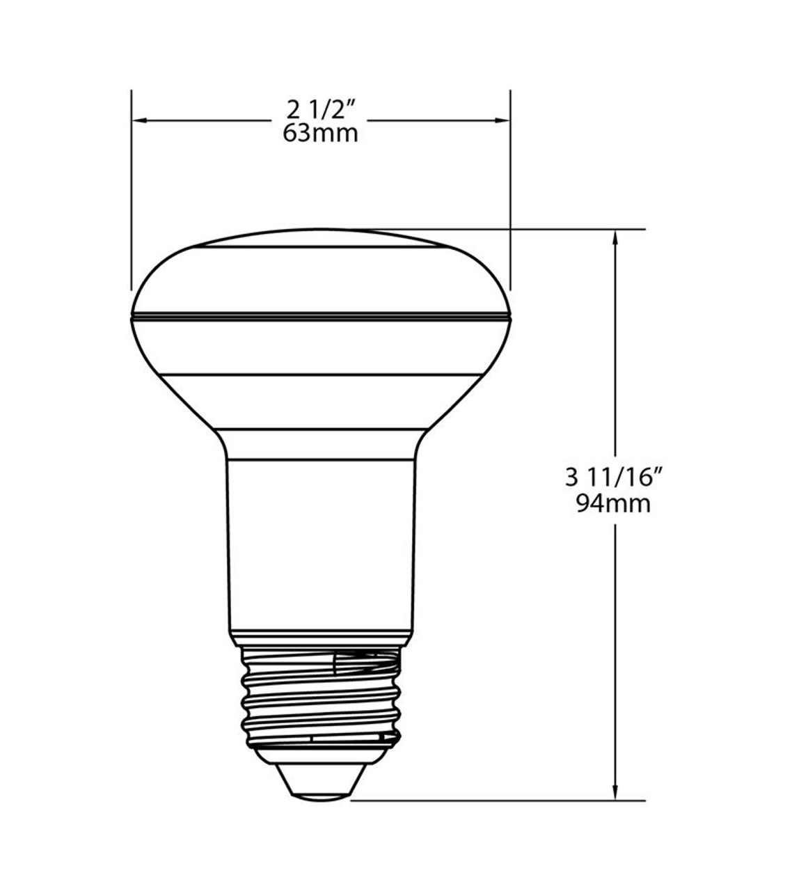 R20-7-927-DIM Reflectors 550 Lumens R20 7W 90CRI 2700K Dimmable