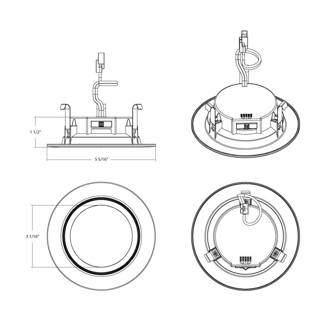 R34-4B Economy Retrofit 4" 7.5W 700 Lm Round E26 CRI90 120V 5CCT White