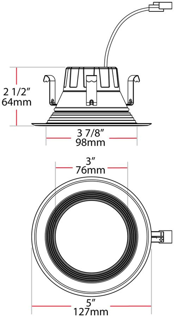 R4R8927120WB Retrofit Downlights 720 Lumens Retrofit Downlight 8W 4 Inches
