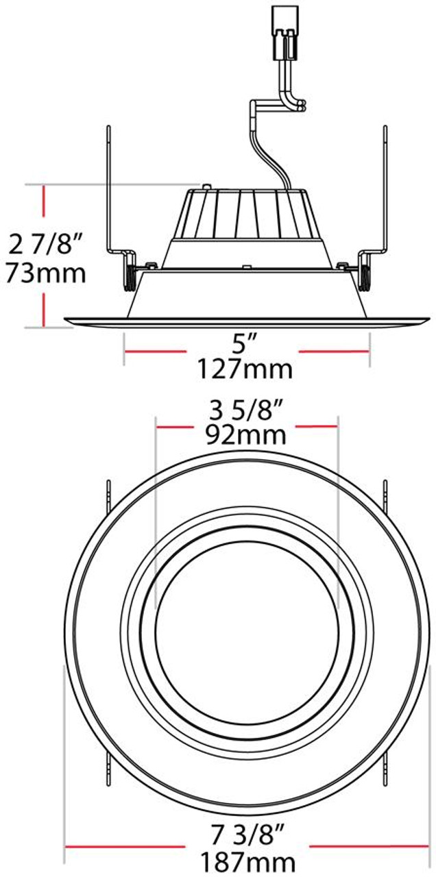 R6R14930120WS Retrofit Downlights 1232 Lumens Retrofit Downlight 14W 6 Inches