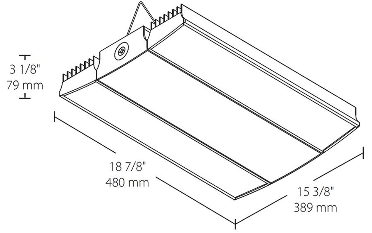 RAIL150W/D10/LOS High Bay 17907 Lumens Rail 18 Inches 150W 5000K White 0-10V Dimming