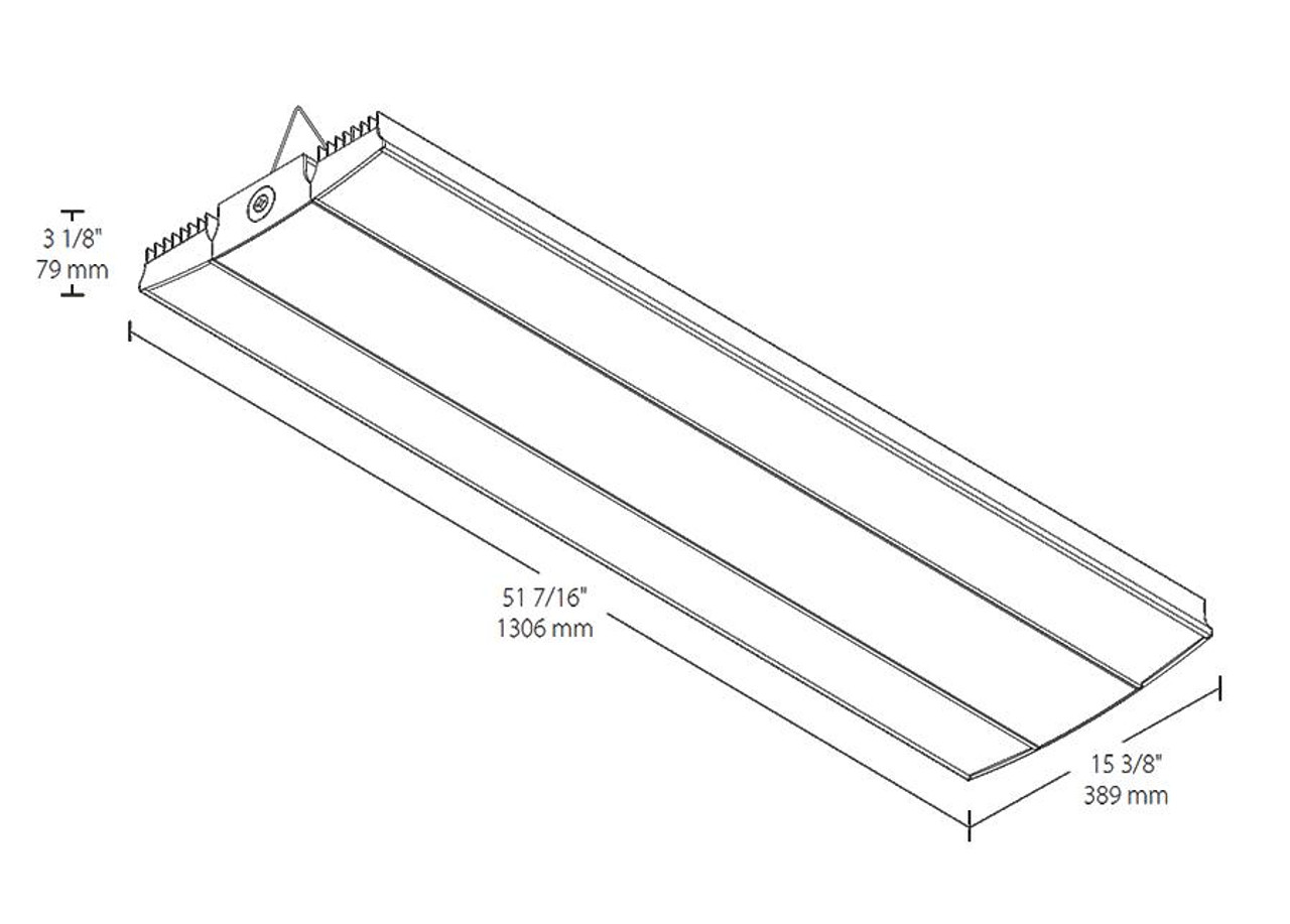RAIL400NW/D10/E2 High Bay 54821 Lumens Rail 52 Inches 400W 4000K LED 120V-277V