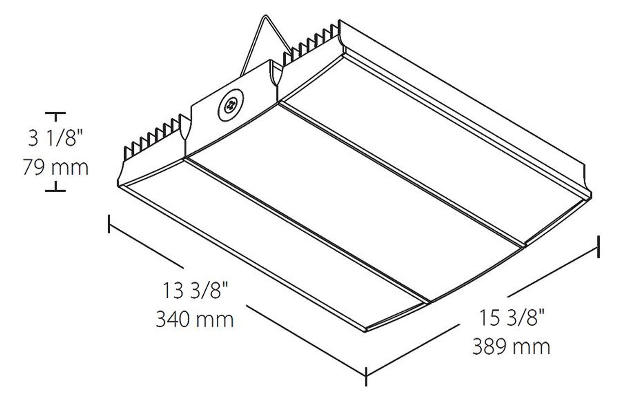 RAIL95W/D10/E2 High Bay 12252 Lumens Rail 13 Inches 95W 5000K LED 120V-277V