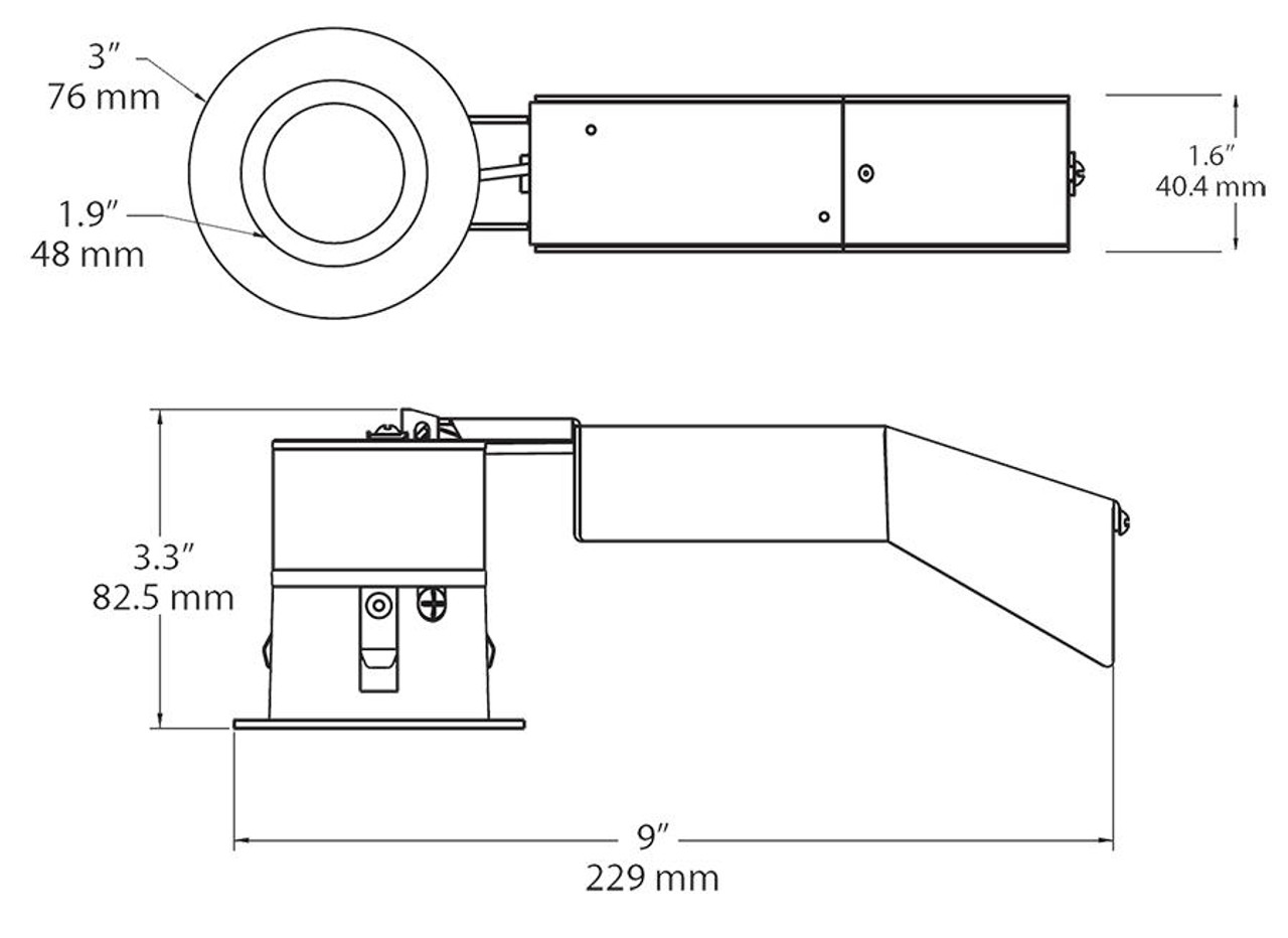 RDLED2R8-WYYHC-TB Recessed Downlights 380 Lumens RDLED2R8 2 Inch Round 8W