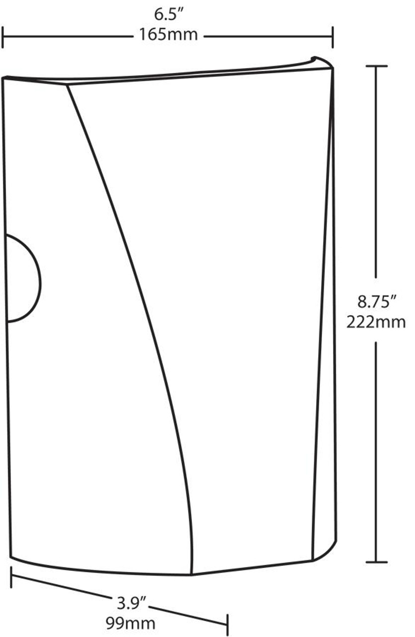 SLIM12NW Wall Packs 1918 Lumens Slim 12W White Line Drawing SLIM12NW Wall Packs 1918 Lumens Slim 12W White Line Drawing