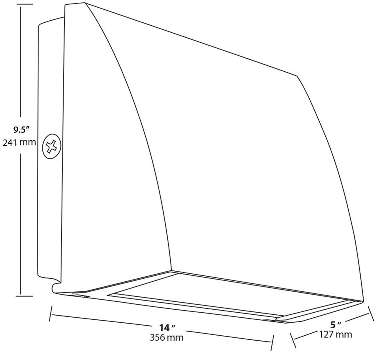 SLIMFC57YW/PCS Slim Wallpack 57W Full Cutoff Warm LED 120V PCS White WP2