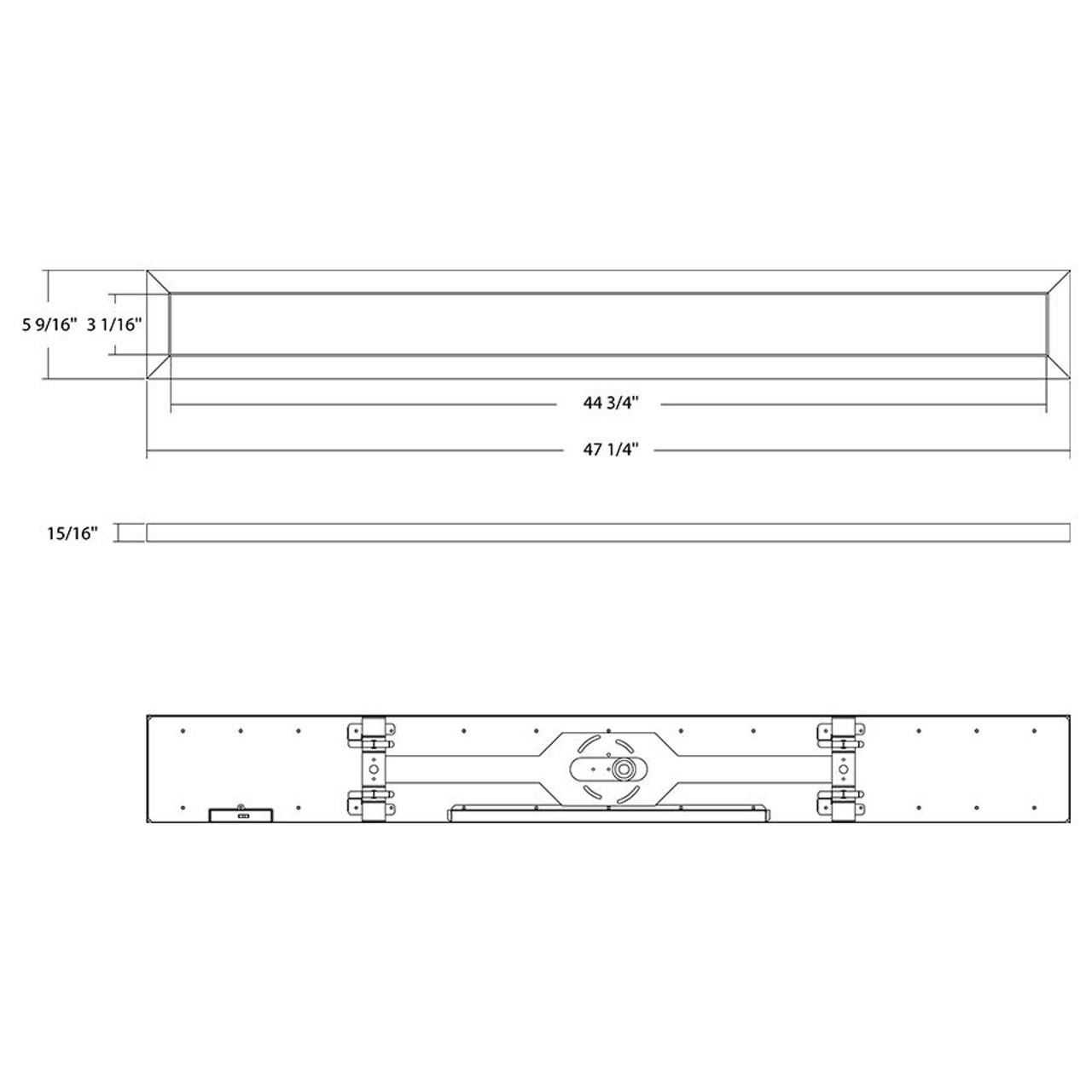 SML4 Linear Smfa 5.5"X48" 45W 3300LM CRI90 5CCT Unv Triac White
