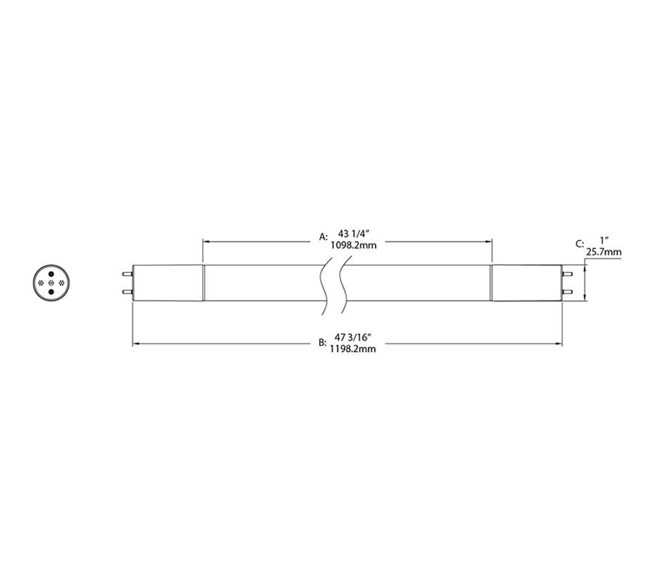 T8-14-48G-835-DE-BYP Linear Tubes 1700 Lumens T8 14W 4 Feet Glass 80CRI 3500K Double