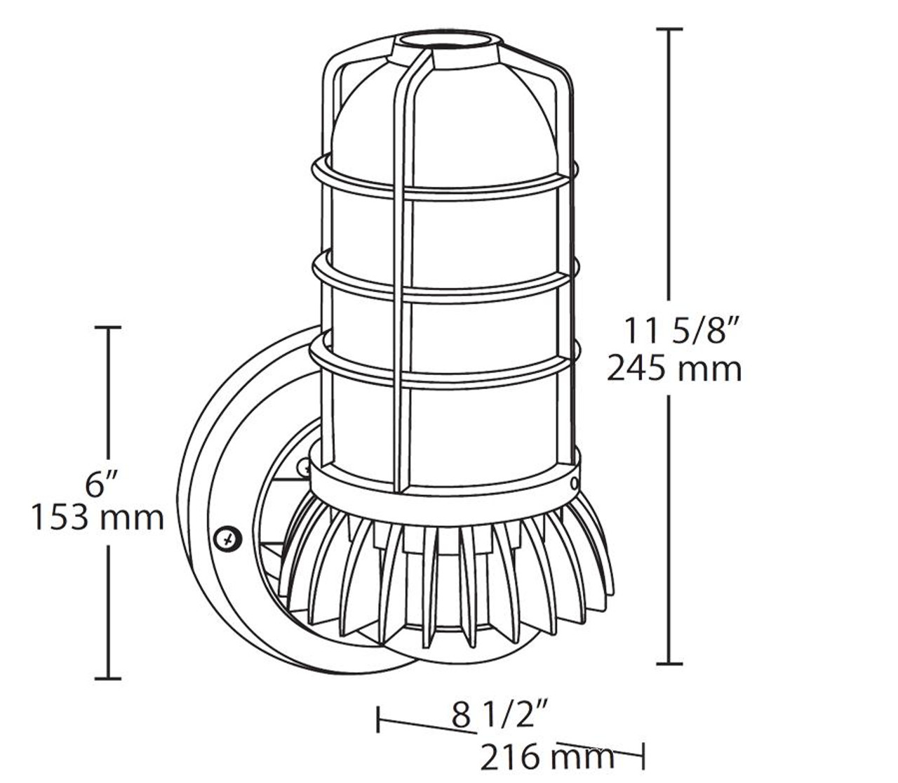 VXBRLED13NDG/UP/PCS2 Vaporproof 595 Lumens VXBR Uplight 13W Neutral 277V Swivel Photocell