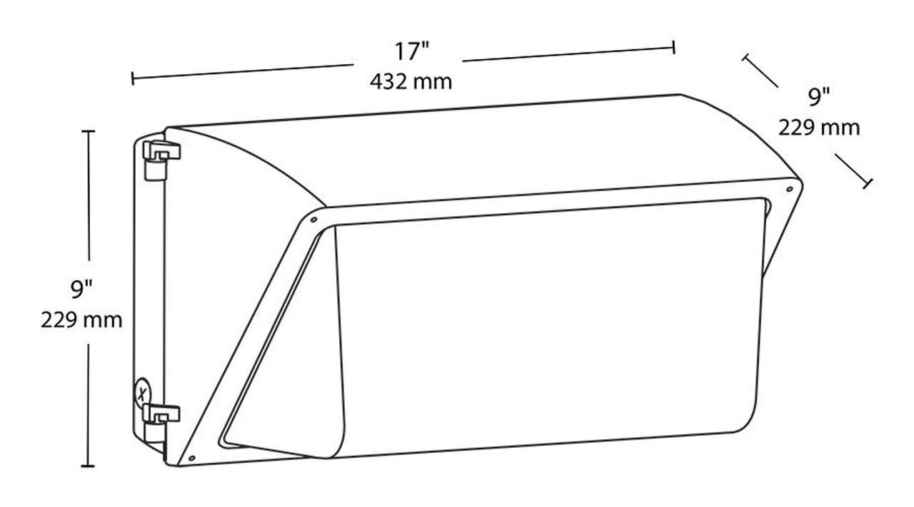 WP3LED93L-730U/E2 WP3 9300LM 65W 70CRI 3000K 120-277V 0-10V Dim E2 Bronze