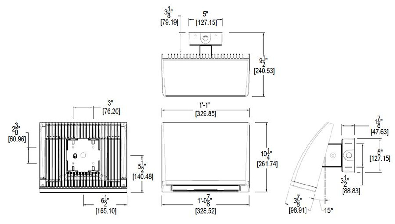 WPLED80Y Lpack Wallpack 80W Warm LED Bronze