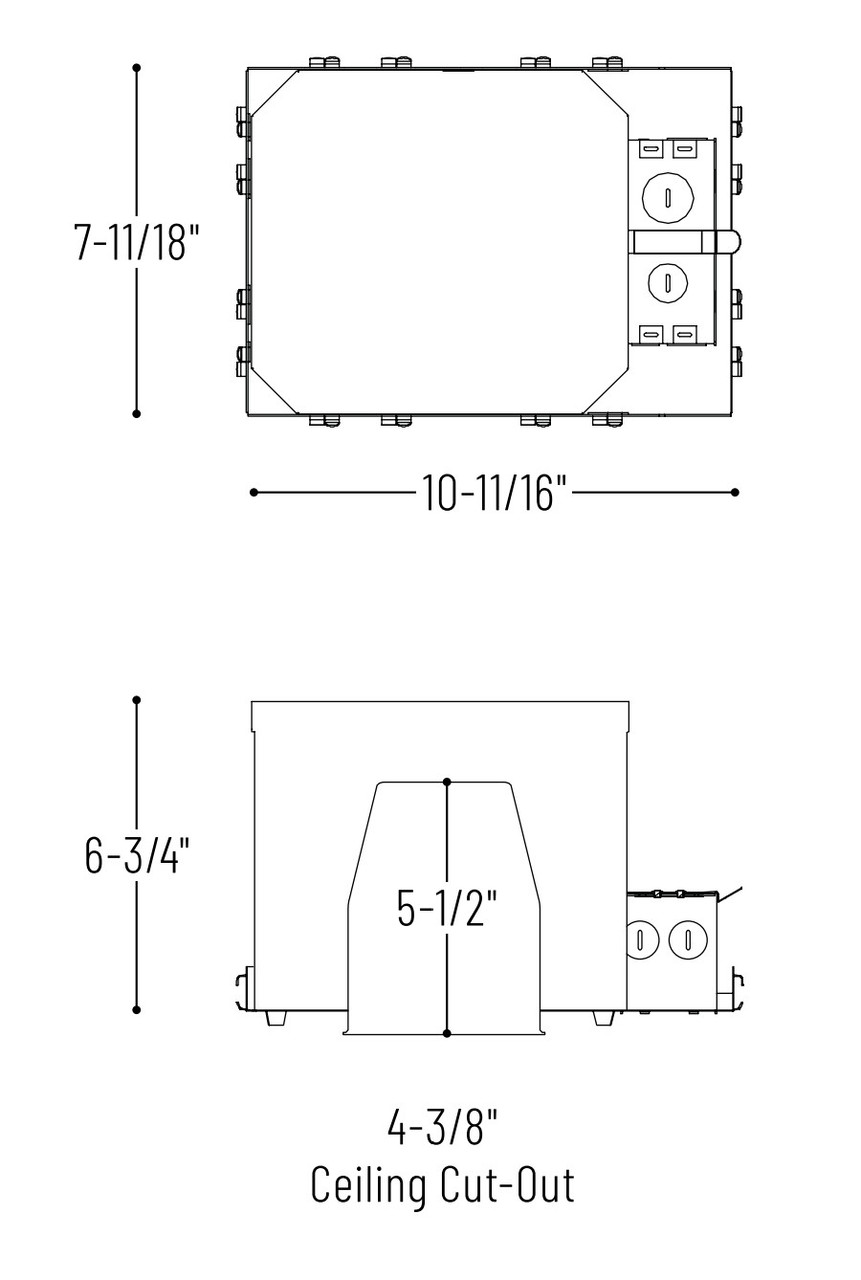 NFBIC-4INCATA 4" Firebox IC AT Incandescent Housing Line Drawing